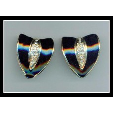 Black & Silver Triangle Earrings